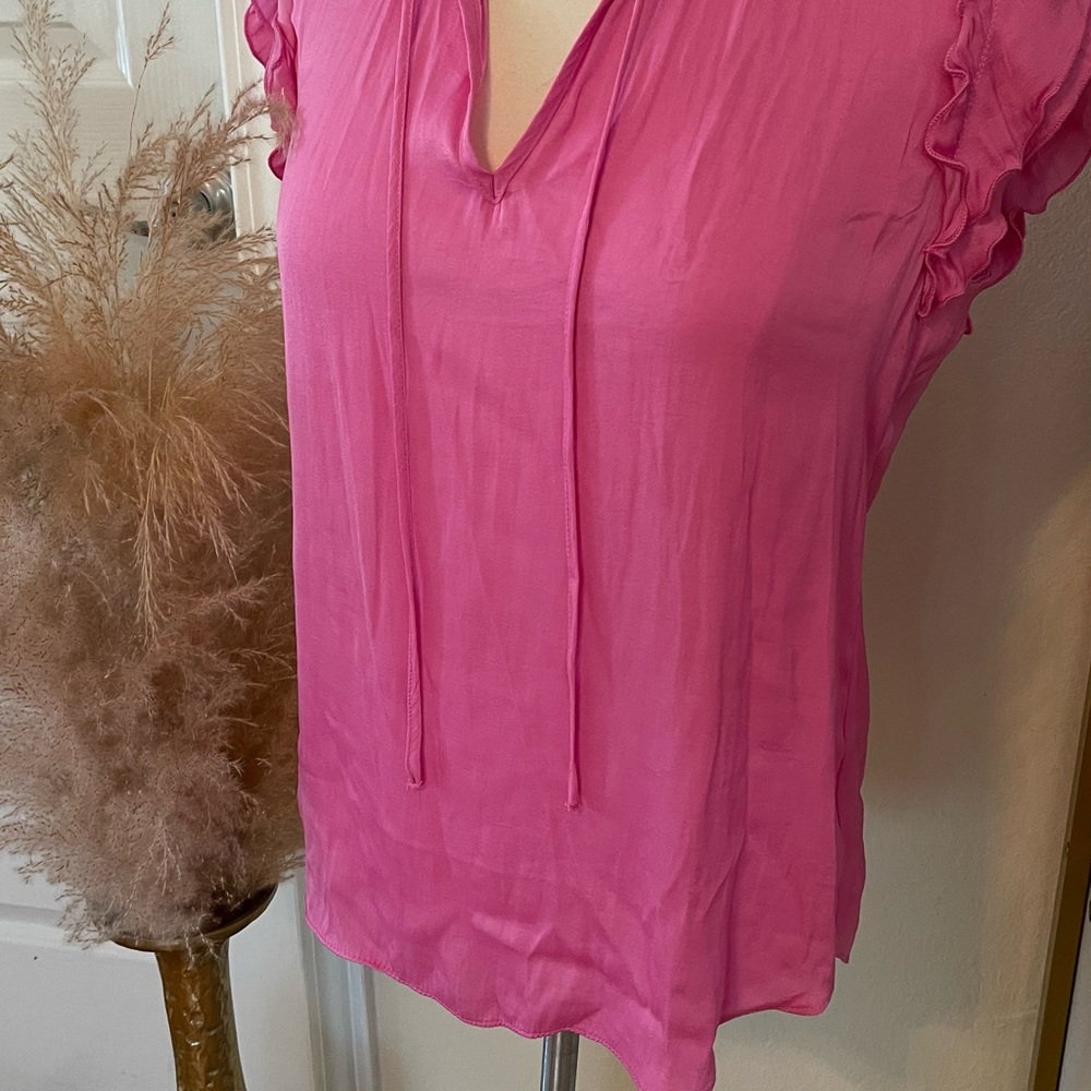 Elegant Pink Ruffled Blouse